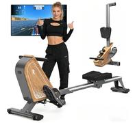 VOWVIT Máquina de remo para casa OR3, máquina de remo magnética con monitor Bluetooth, 16 niveles de resistencia, remo compacto con capacidad de peso de 150 kg, almacenamiento vertical, 2 años de