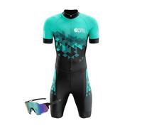 VOXCAUTQ 2025Traje de Triatlón Hombres,Conjunto de Traje de triatlón de Manga Corta para Hombre,Traje de Ciclismo de Secado rápido MTB Mono Racing (7,M)