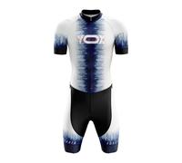 VOXCAUTQ Conjunto de traje de triatlón de manga corta para hombre,Cycling Skinsuit Triatlón for Hombres,Pro Manga Corta Traje de Ciclismo,MTB Mono para Correr,Andar en Bicicleta,Nadar (Typ-12,S)