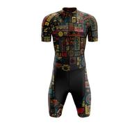 VOXCAUTQ Conjunto de traje de triatlón de manga corta para hombre,Cycling Skinsuit Triatlón for Hombres,Pro Manga Corta Traje de Ciclismo,MTB Mono para Correr,Andar en Bicicleta,Nadar (Typ-9,M)