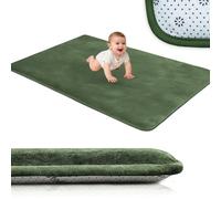 Voxirum Alfombra de Juegos para bebé, Suelo Bebes Acolchado 2 cm Grosor, Tapete Actividades Bebe, Manta Actividades BebeTapete de Suelo para niños pequeños y bebés Verde Oscuro, 120 x 160 cm