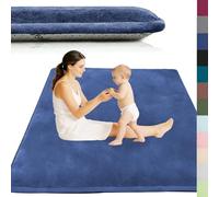 Voxirum Alfombra de Tatami Suave, Alfombra de Juegos Infantil, Suelo Extra Acolchado de Foam 3 cm Grosor, Manta de Juegos Alfombra Yoga de Espuma viscoelástica Azul Oscuro 50 x 180 cm