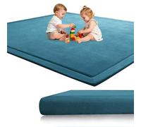 Voxirum Colchoneta Manta Juegos Bebe 2 cm Grosor Tapete Infantil con Memory Foam Manta de Juegos Bebe Antideslizante Tatami Bebe Suelos Infantiles Tapete Bebe, Azul, 80 x 160 cm