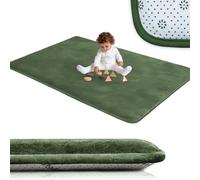 Voxirum Colchoneta Manta Juegos Bebe 2 CM Grosor Tapete Infantil con Memory Foam Manta de Juegos Bebe Antideslizante Tatami Bebe Suelos Infantiles Tapete Bebe Verde Oscuro