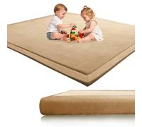Voxirum Colchoneta Manta Juegos Bebe 3 cm Grosor Tapete Infantil con Memory Foam Manta de Juegos Bebe Antideslizante Tatami Bebe Suelos Infantiles Tapete Bebe, Beige, 200 x 200 cm