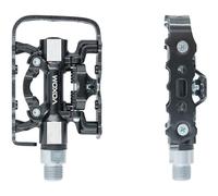Voxom Pedales Touring Pe18 Negro, Doble Cara (Plataforma/SPD) Eje CR-mo, Cuerpo de Aluminio, 718000052, Unisex, Talla estándar