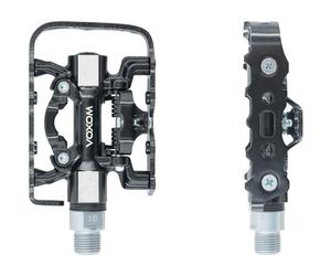 Voxom Pedales Touring Pe18 Negro en Ambos Lados (Plataforma/SPD) Eje CR-Mo, Cuerpo de Aluminio, 718000052, Talla única