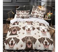 VOXYTMLWG 3 Piezas Microfibra de poliéster Happy Perro Faces Funda Edredon Cremallera Oculta Fundas Almohada Lavables Coon Pet Funda de Edredón for Adultos King（220x240cm）