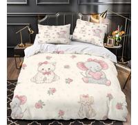 VOXYTMLWG 3 Piezas Microfibra Impresión 3D Cute Baby Animals Juego Fundas Edredón Diseño 3D Funda Almohada Lavables Pastel Coon Funda de Edredón for niña Super King（260x220cm）