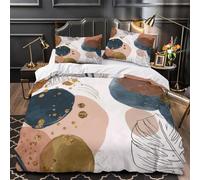 VOXYTMLWG 3 Piezas Microfibra Suave Abstracto Decor Funda de Edredón Impresión 3D Funda Almohada Antialérgica Modern Minimalist Wall Funda de Edredón for niños Single（135x200cm）