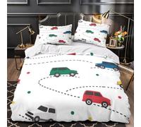VOXYTMLWG Juego 3 Piezas Microfibra ChildrensCars Funda Edredon Cremallera Oculta Funda Almohada Lavables CoonKids Juego Fundas Edredón for Adultos Double（200x200cm）
