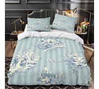 VOXYTMLWG Juego 3 Piezas Microfibra de poliéster Toile Funda Edredon Impresión 3D Fundas Almohada Transpirable French Country Juego Fundas Edredón for Adolescentes King（220x240cm）