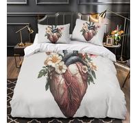 VOXYTMLWG Juego 3 Piezas Microfibra He Anatomy Fuego Fundas Edredón Impresión 3D Fundas Almohada Transpirable Botanical Juego Fundas Edredón for Familia Super King（260x220cm）