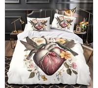 VOXYTMLWG Juego 3 Piezas Microfibra He Anatomy Funda de Edredón Impresión 3D Funda Almohada Transpirable Botanical Funda Edredon Cremallera for Adultos Super King（260x220cm）