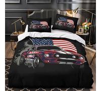 VOXYTMLWG Juego 3 Piezas Microfibra Impresión 3D Classic Muscle Car Juego Fundas Edredón Diseño 3D Funda Almohada Suave American Retro Funda Edredon for Ancianos King（220x240cm）