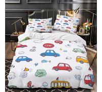 VOXYTMLWG Juego 3 Piezas Microfibra Impresión 3D Coon Cars Juego Fundas Edredón Diseño 3D Funda Almohada Antibacteriana Childrens Funda de Edredón for Familia Double（200x200cm）