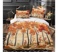 VOXYTMLWG Juego 3 Piezas Microfibra Impresión 3D Otoño Trees Juego Fundas Edredón Estampado 3D Funda Almohada Suave Textile Embroidery Funda Edredon for jóvenes King（220x240cm）