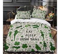 VOXYTMLWG Juego 3 Piezas Microfibra Irish Dance Funda de Edredón Impresión 3D Funda Almohada Antialérgica Folk Funda Edredon Cremallera for Adultos Super King（260x220cm）