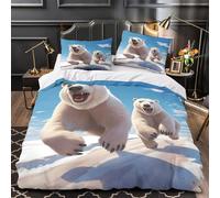 VOXYTMLWG Juego 3 Piezas Microfibra Polar Bears Running Fuego Fundas Edredón Diseño 3D Fundas Almohada Suave Coon Animated Funda Edredon for Ancianos King（220x240cm）