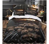 VOXYTMLWG Juego 3 Piezas Microfibra Rats in Tunnel Fuego Fundas Edredón Impresión 3D Cremallera Funda Almohada Antialérgica Urban Wildlife Juego Fundas Edredón for Ancianos Double（200x200cm）