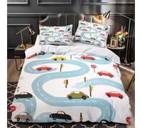 VOXYTMLWG Juego 3 Piezas Microfibra Suave Coon Cars Funda de Edredón Impresión 3D Fundas Almohada Suave Childrens Room Decor Funda de Edredón for Familia Double（200x200cm）