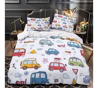 VOXYTMLWG Tres Piezas Microfibra Coon Cars Fuego Fundas Edredón Cremallera Oculta Funda Almohada Lavables Childrens Room Decor Juego Fundas Edredón for Adultos Double（200x200cm）