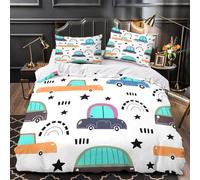 VOXYTMLWG Tres Piezas Microfibra Coon Cars Funda Edredon Impresión 3D Fundas Almohada Antibacteriana Childrens Funda de Edredón for Familia Double（200x200cm）