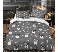 VOXYTMLWG Tres Piezas Microfibra Impresión 3D Perro Faces Juego Fundas Edredón Diseño 3D Funda Almohada Antibacteriana Coon Pet Funda Edredon for jóvenes Single（140x200cm）