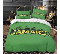 VOXYTMLWG Tres Piezas Microfibra Jamaica Funda Edredon Impresión 3D Funda Almohada Suave Tropical Island Funda Edredon for Ancianos Single（140x200cm）