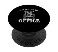 Voy a Estar en mi Oficina, Tractor Divertido, Agricultura, Regalo de Granjero PopSockets PopGrip Adhesivo