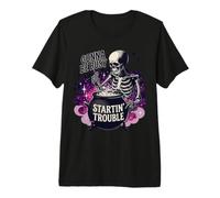 Voy a Estar Ocupado creando Problemas, Divertida Bruja esquelética Camiseta Premium