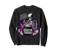 Voy a Estar Ocupado creando Problemas, Divertida Bruja esquelética Sudadera