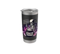 Voy a estar ocupado creando problemas, divertida bruja esquelética Vaso térmico de acero inoxidable de doble pared
