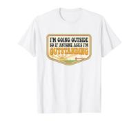 Voy a Salir, así Que Soy un excelente Juego de Palabras Divertido de papá Camiseta gráfica económica, Hombre, Blanco, L