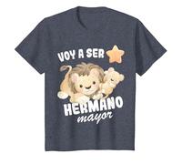 Voy A Ser Hermano Mayor 2027 Anuncio Embarazo Sorpresa Camiseta, Niños, Azul Jaspeado, 8 años