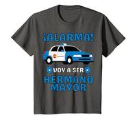 Voy a Ser Hermano Mayor, Coche de Policía, Anuncio De Bebe Camiseta, Niños, Asfalto, 6 años