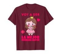 Voy a Ser la Mejor Hermana Mayor Anuncio del Bebé, Unicornio Camiseta, Hombre, Granate, S
