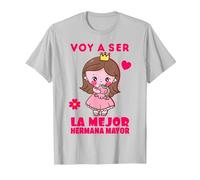 Voy a Ser la Mejor Hermana Mayor Anuncio del Bebé, Unicornio Camiseta, Hombre, Plata, XXL