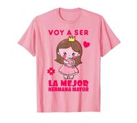 Voy a Ser la Mejor Hermana Mayor Anuncio del Bebé, Unicornio Camiseta, Hombre, Rosado, S