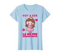 Voy a Ser la Mejor Hermana Mayor Anuncio del Bebé, Unicornio Camiseta, Mujer, Azul Bebé, L