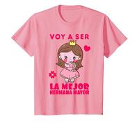 Voy a Ser la Mejor Hermana Mayor Anuncio del Bebé, Unicornio Camiseta, Niños, Rosado, 8 años