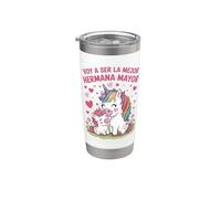 Voy a ser la mejor hermana mayor, Niña Hermana Mayor Vaso térmico de acero inoxidable de doble pared