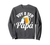 Voy A Ser Papá Futuros Padres Embarazada Primerizo Novato Sudadera, Unisex para Adultos, Jaspeado Oscuro, L