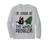 Voy a ser Todo el Problema del Gato navideño Manga Larga
