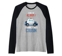 Voy a ser un primo Coche de policía Baby Reveal Party Camiseta Manga Raglan