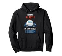 Voy a ser un primo Coche de policía Baby Reveal Party Sudadera con Capucha