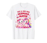 Voy A Ser Una Hermana Mayor Gatito Unicornio Cute Spanish Camiseta