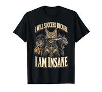Voy a Tener éxito Porque Soy un Gato Loco Pizza Knife Meme Camiseta