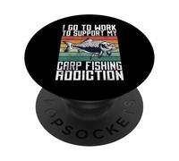 Voy a Trabajar para apoyar mi adicción a la Pesca de Carpas PopSockets PopGrip Adhesivo