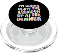 Voy a Volar el baño después de la Cena Retro Funny Meme PopSockets PopGrip para MagSafe
